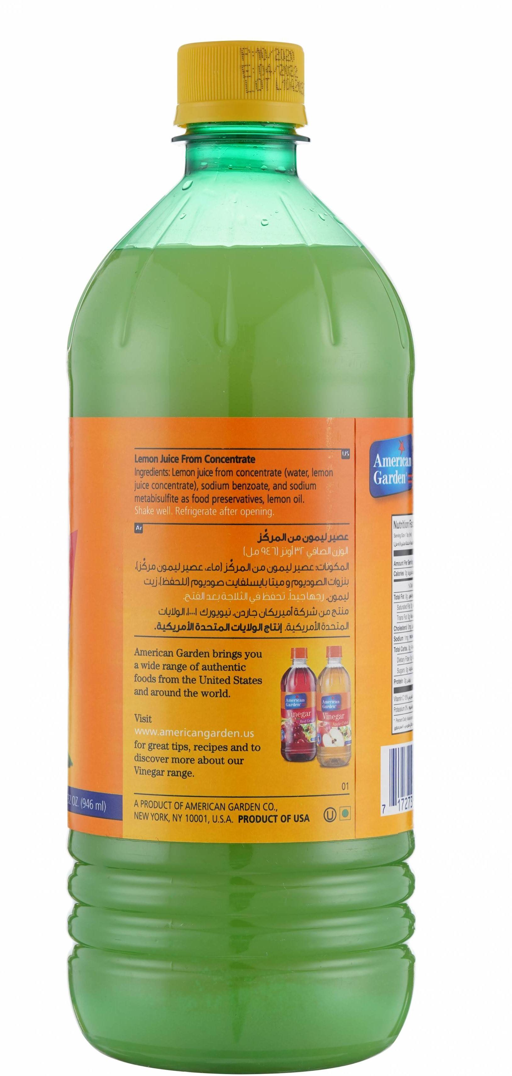 American Garden Lemon Juice 946ml (USA)
